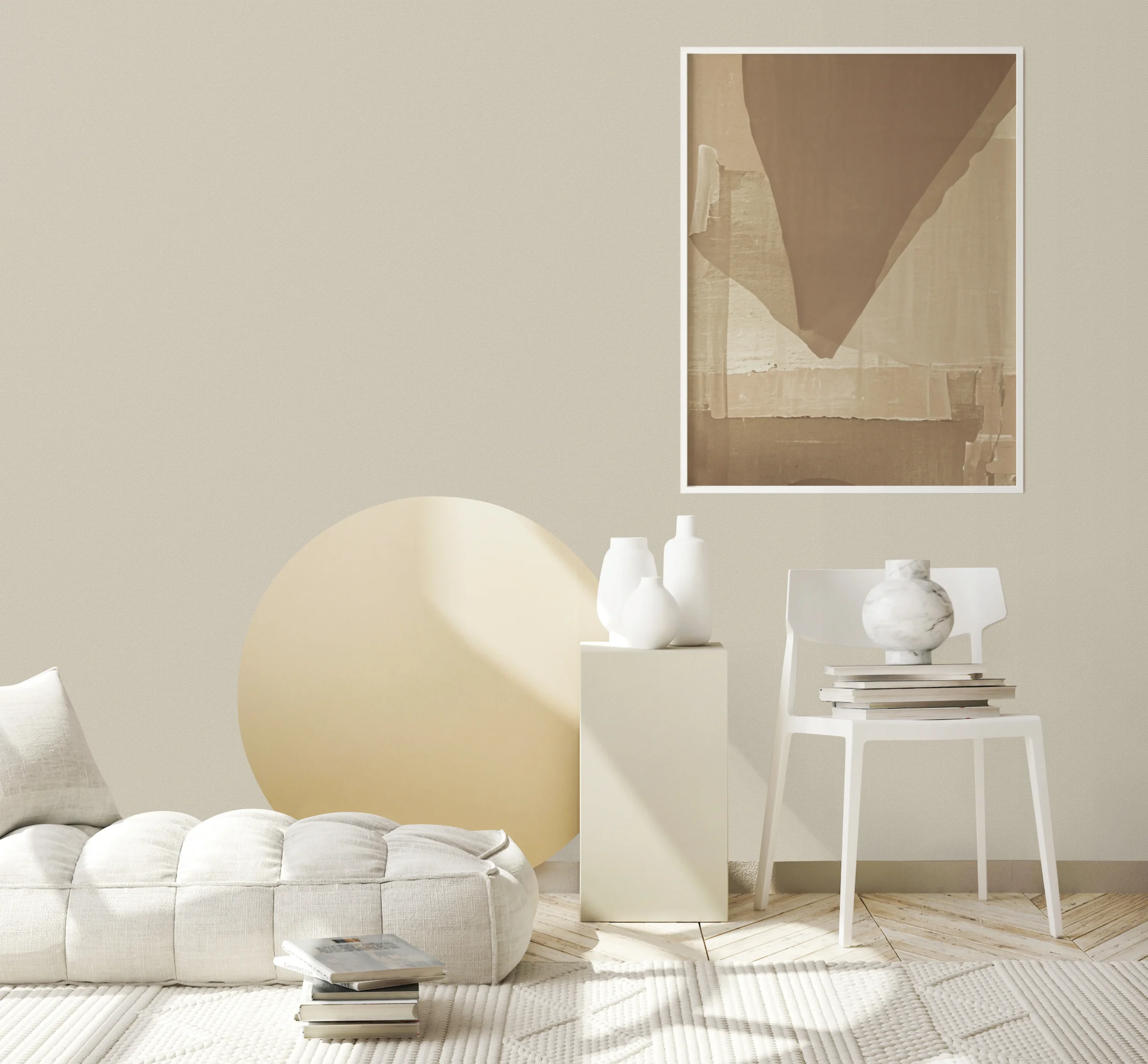 Beige Embossed Wallpaper – Natural Glitter (24204-9)